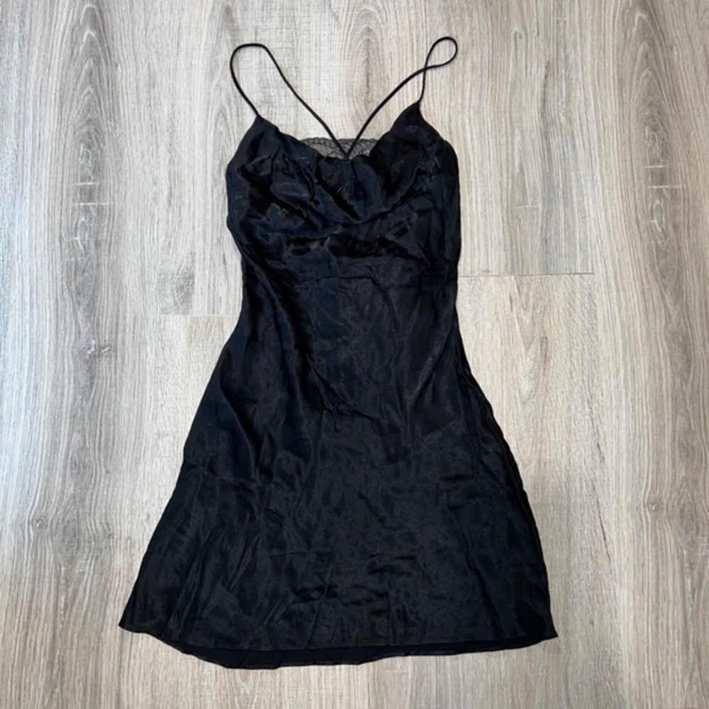 Zara NWT satin black bodycon dress